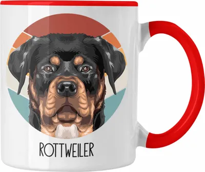 Produktbild von Trendation - Rottweiler Besitzer Tasse Geschenk Lustiger Spruch Geschenkidee Rottweiler Mama Papa (Rot)