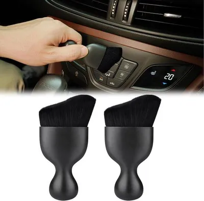 Immagine prodotto di Spazzole per la pulizia degli interni dell'auto con setole morbide, confezione da 2, per auto e ufficio