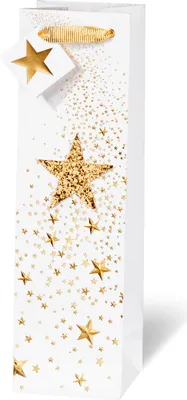 Produktbild von Weihnachten - Tasche - Flaschentüte - Weintasche - Glitter Star