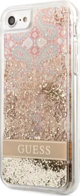 Obrázok produktu pre Guess kryt iPhone SE 2022 / SE 2020 / 7 / 8 GUHCI8LFLSD zlatý tvrdý obal Paisley Liquid Glitter