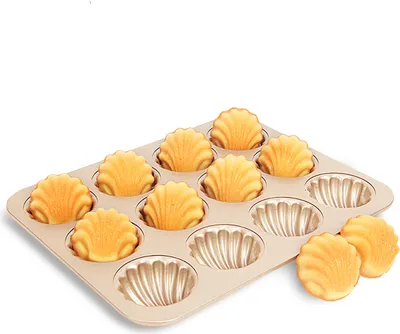 Image de 12 Moules à pâtisserie Madeleine, moule à gâteau, antiadhésif, Banana