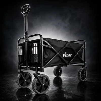 Image de Chariot pliable Venec noir 85 x 53 x 76 cm – charge maximale 150 kg