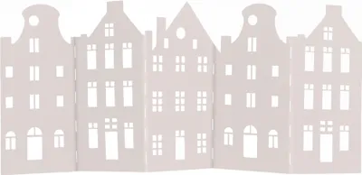 Produktbild von UNUS® Deko Häuserreihe Metall, klappbar, weiß, Weihnachtsdeko, Geschenkidee