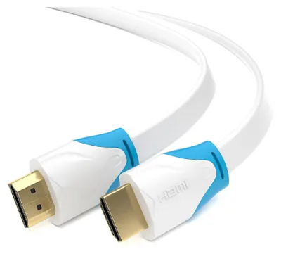 Produktbild von 5m HDMI 2.0 Kabel Flach Weiß von JAMEGA | High-Speed 4K U-HD 2160p HDR 3D ARC