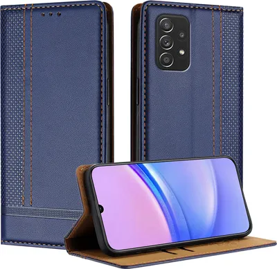 Immagine prodotto di Custodia per Samsung Galaxy A52s A52 5G/4G in pelle flip case con funzione stand blu