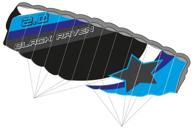 Immagine prodotto di Knoop Kites Matratzenlenkdrachen Black Raven 2.0 - 200 cm - Sportdrachen