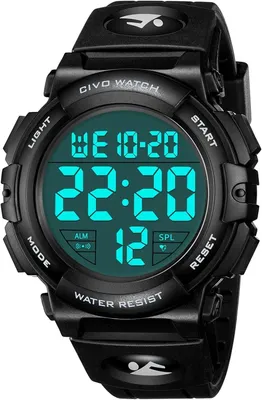 Produktbild von Watch Herrenuhr Digital Sport Outdoor: 50M Wasserdicht Große Zifferblatt Militär - Tactical LCD Digital Armbanduhr Mit Wecker/Kalender/Stoppuhr