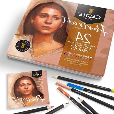 Produktbild von Famanu Farbbleistift Set 24 Farben in Metallbox - Hochwertige Pigmente, Leichtes Mischen