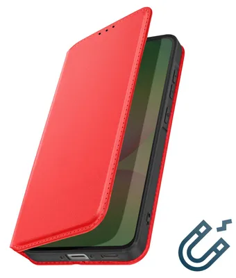 Image de Avizar, étui à rabat avec compartiment pour cartes et support pour Samsung Galaxy A37, rouge