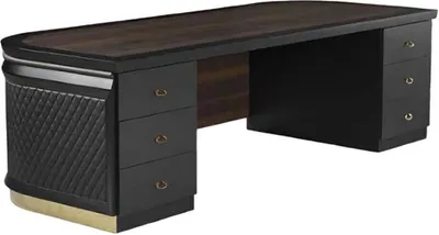 Immagine prodotto di Scrivania con cassetti Scrivania da ufficio in legno nero-marrone