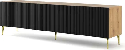 Obrázek produktu pro FURNLUX TV stolek Ravenna B Béžová a černo-zlatá 200 cm / Hlavní barva: černá / Rozměry: 200 x 56 x 42 cm