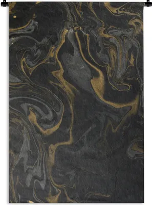 Produktbild von MuchoWow® Wandteppich Wandbehang Marmor - Textur - Grau - Gold - Marmoroptik - Luxus 120x180 cm Tapisserie Dekoration Wandtuch - Schlafzimmer - Dekorationen für das Haus