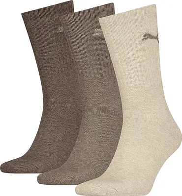 Obrázok produktu pre PUMA uni športové ponožky, 3 páry - tenisové ponožky, športové ponožky, obyčajné hnedé mix 47-49
