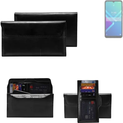 Produktbild von K-S-Trade Handy Hülle kompatibel mit Wiko Y82 Schutz Hülle Tasche Schutz Case Handytasche Kunstleder schwarz, 1x