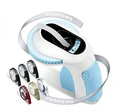 Produktbild von Phomemo Etikettiergerät, 3D Prägegerät E975, Tragbarer Beschriftungsgerät,  mit 6 Etikettenband Ergonomisches Design, für Haus Schwarz