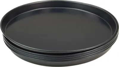 Image de 5 plaques à pizza rondes en tôle bleue Ø 36cm qualité professionnelle lourde