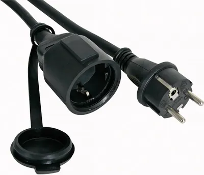 Produktbild von Perel Verlängerungskabel, H05RR-F 3G2.5, 5 m, 16 A/230 V, 3680 W, Typ E/F, IP44, Gummi, schwarz