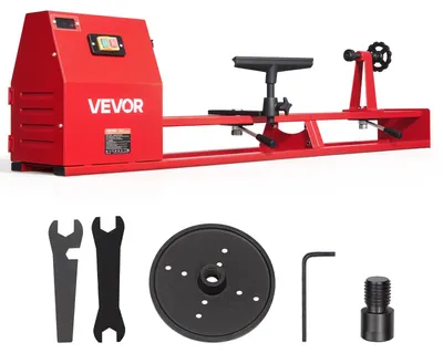 Imagen del producto de Torno de madera VEVOR, 1/2 HP, 355 x 1016 mm, torno de mesa de 4 velocidades (720/1240/1750/2150 RPM), con soporte para herramientas, llaves, placas, alta capacidad de carga, ideal para principiantes y profesionales en el trabajo de la madera