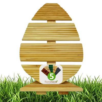 Immagine prodotto di Floranica Decorazione pasquale in legno 45 cm di altezza naturale per interni ed esterni - Uovo di Pasqua fatto a mano per giardino