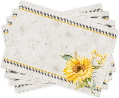 Produktbild von Katoenen Set aus 4 Waschbaren Placemats für Frühling Sommer, 33 x 48 cm, für Tischdekoration bei Festen und Feiern