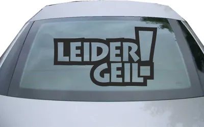 Produktbild von Indigos UG - Aufkleber Heckscheibe & Motorklappe DE2112 - schwarz - 600x347 mm - Leider geil! - Auto Scheiben Fenster Heckklappe Tuning Racing JDM - Die cut