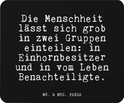 Produktbild von Mr. & Mrs. Panda Mauspad Die Menschheit lässt sich... - Schwarz - Geschenk, computermatte, laptop mousepad, Menschen, witzig, Sprüche, lustig, Realität, Mouse Pad, pc