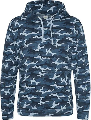 Obrázok produktu pre Just Hoods JH014 | Pánska mikina s kapucňou Camo / (WRAP)- - Farba: Blue Camo - Veľkosť: XXL