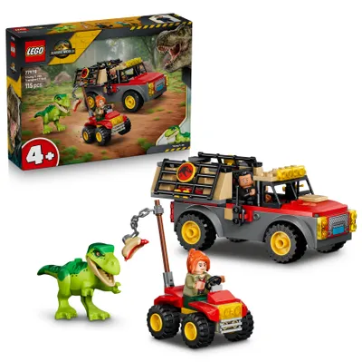 Produktbild von LEGO Jurassic World Transporter für den Jungen T.Rex - Spielzeug-Dino - Bauset für Rollenspiele mit einem T.Rex, 2 Minifiguren und einem Quad - Geschenk für Kinder ab 4 Jahren - 77978