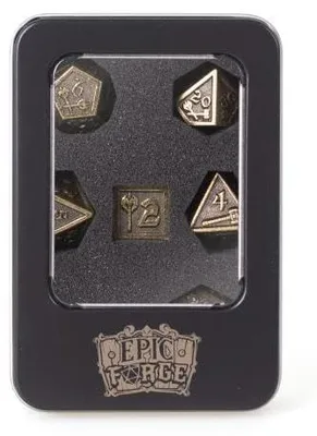 Obrázok produktu pre Kovové kocky "Epic Forge Hammer Gold", kov, 16 mm, 7 kusov
