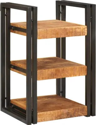 Obrázok produktu pre Nočný stolík Hnedá a čierna 38 x 33 x 58 cm Masívne mango drevo