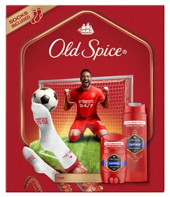 Produktbild von Old Spice Footballer Geschenkset: Deodorant-Stick, Duschgel "Captain" und Socken