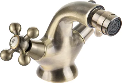 Productafbeelding van BADLAND Bidetkraan, model STILO. Bidetmengkraan voor badkamers, uitgevoerd in antiek messing