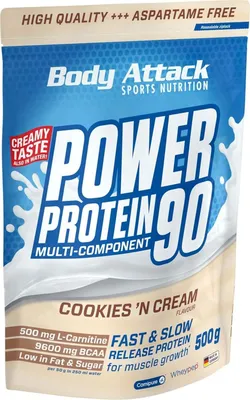 Produktbild von Body Attack Power Protein 90 500g Cookies & Cream