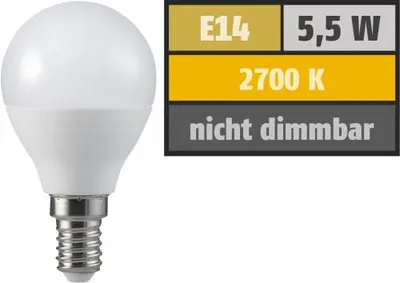 Produktbild von Müller-Licht LED-G45, 5,5 W, 40 W, E14, 470 lm, 25000 h, Warmweiß