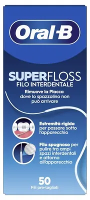Produktbild von Oral-B Superfloss Zahnseide für Brücken, Zahnspangen und weite Zahnzwischenräume