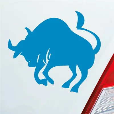 Produktbild von Auto Aufkleber Sternzeichen Stier Bulle Bull PKW Car KFZ Roller 10x9 cm Hellblau Sticker Heckscheibenaufkleber