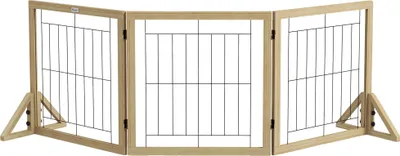 Zdjęcie produktu dla Barierka dla psa, możliwość rozbudowy, solidna konstrukcja, naturalna drewniana powierzchnia, naturalne drewno, 159x44x70 cm