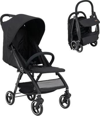 Produktbild von DREAMADE Tragbarer Kinderwagen, Reisebuggy mit verstellbarer Rückenlehne, Babywagen mit Sicherheitsgurt für Neugeborene im Alter von 0–36 Monaten(Schwarz)