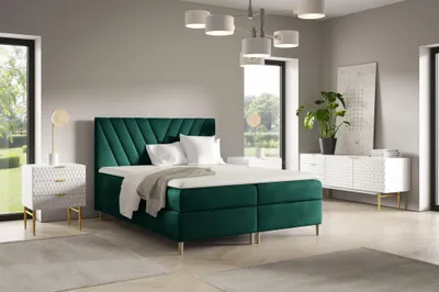 Produktbild von Boxspringbett Schlafzimmerbett ESPEN 160x200cm in Stoff Fresh Grün