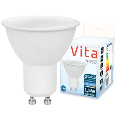 Produktbild von MasterLED – Leuchtmittel – Sockel GU10 – 6500 K kaltweiß – 120 lm – 1,5 W – 120° – glühbirne kaltweiß – leuchtmittel gu10 led – Vita