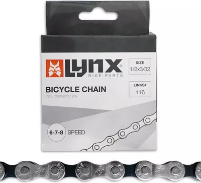 Produktbild von LYNX Fahrradkette 6/7/8-fach Schaltung 1/2x3/32" 116 Glieder silber-schwarz