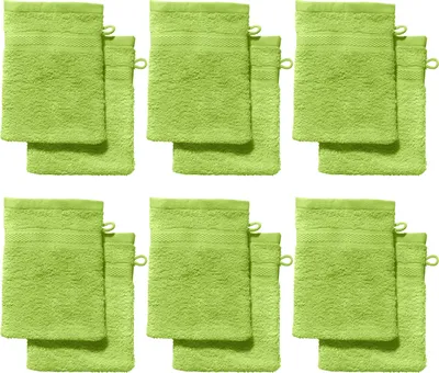 Produktbild von REDBEST Waschhandschuh Chicago" 12er-Pack apfelgrün 15x21 cm"