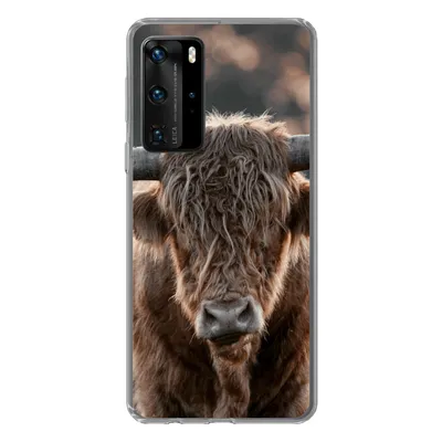 Produktbild von MuchoWow® Handyhülle Schutzhülle Hülle für Huawei P40 Pro Schottischer Highlander - Mantel - Porträt Silikon Softcase Handy Hülle - Schutz