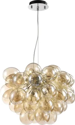 Produktbild von Maytoni Balbo Pendelleuchte, Hängeleuchte 8x G9 Nickel Cognac-Farbe Glas