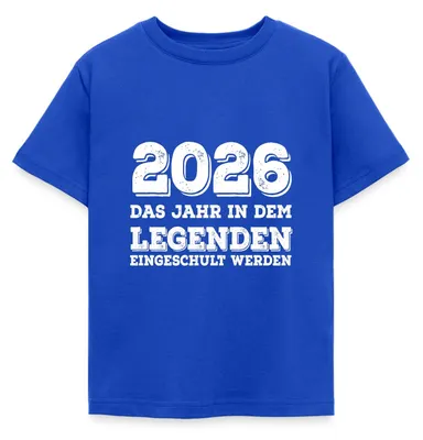 Produktbild von Spreadshirt Das Jahr In dem Legenden Eingeschult Werden Kinder T-Shirt, 98/104 (3-4 Jahre), Royalblau