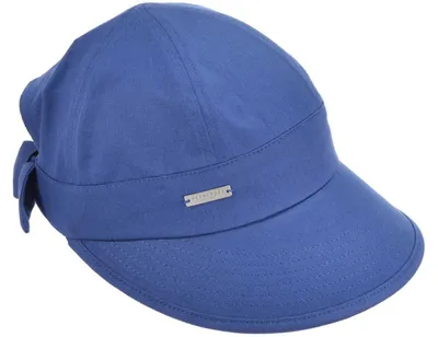 Seeberger Schildkappe aus 100% Baumwolle mit Schleife hinten in blau