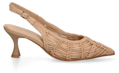 Produktbild von Décolleté Open-Toe Damen Leder Braun mit handwerklichem Flechtwerk Earth 36 ME-2601-335 TERRA-36