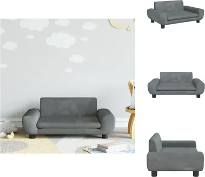 Produktbild von vidaXL Kindersofa Dunkelgrau 70x45x33 cm Samt -  Baby- & Kleinkindmöbel