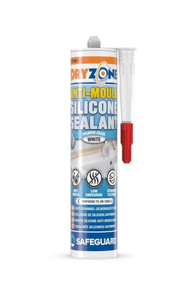 Produktbild von Dryzone Schimmelresistentes Sanitär Silikon (310 ml, Weiß) – Langlebiges wasserfestes Silikon, geringer VOC-Gehalt, ideal für Badezimmer und Küchen