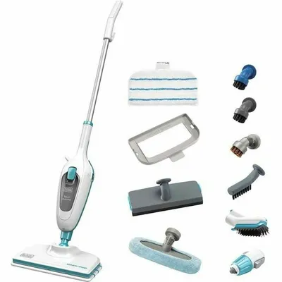 Produktbild von BLACK & DECKER | Dampfreiniger | FSMH13E10-QS | Leistung 1300 W | Wassertankkapazität 0,38 l | Weiß/Blau